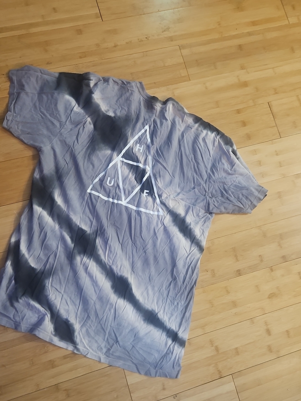 HUF Black Crew Neck Tee with Small Logo Print